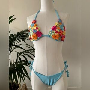 🌺 🌸🌼 Floral crochet bikini size S 🌼 🌺🌸